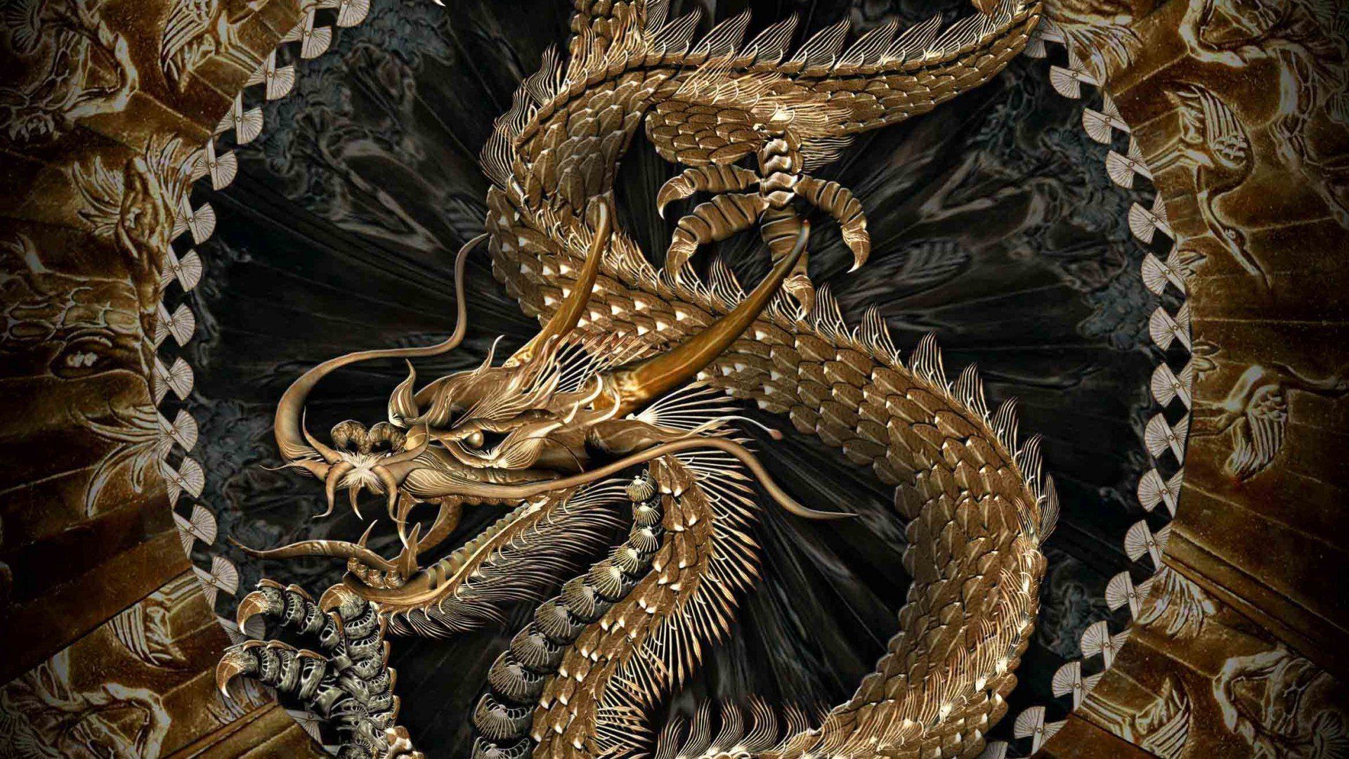 1920x1080 Chinese Dragons Wallpapers - Japanese Dragon Painting Wallpaper