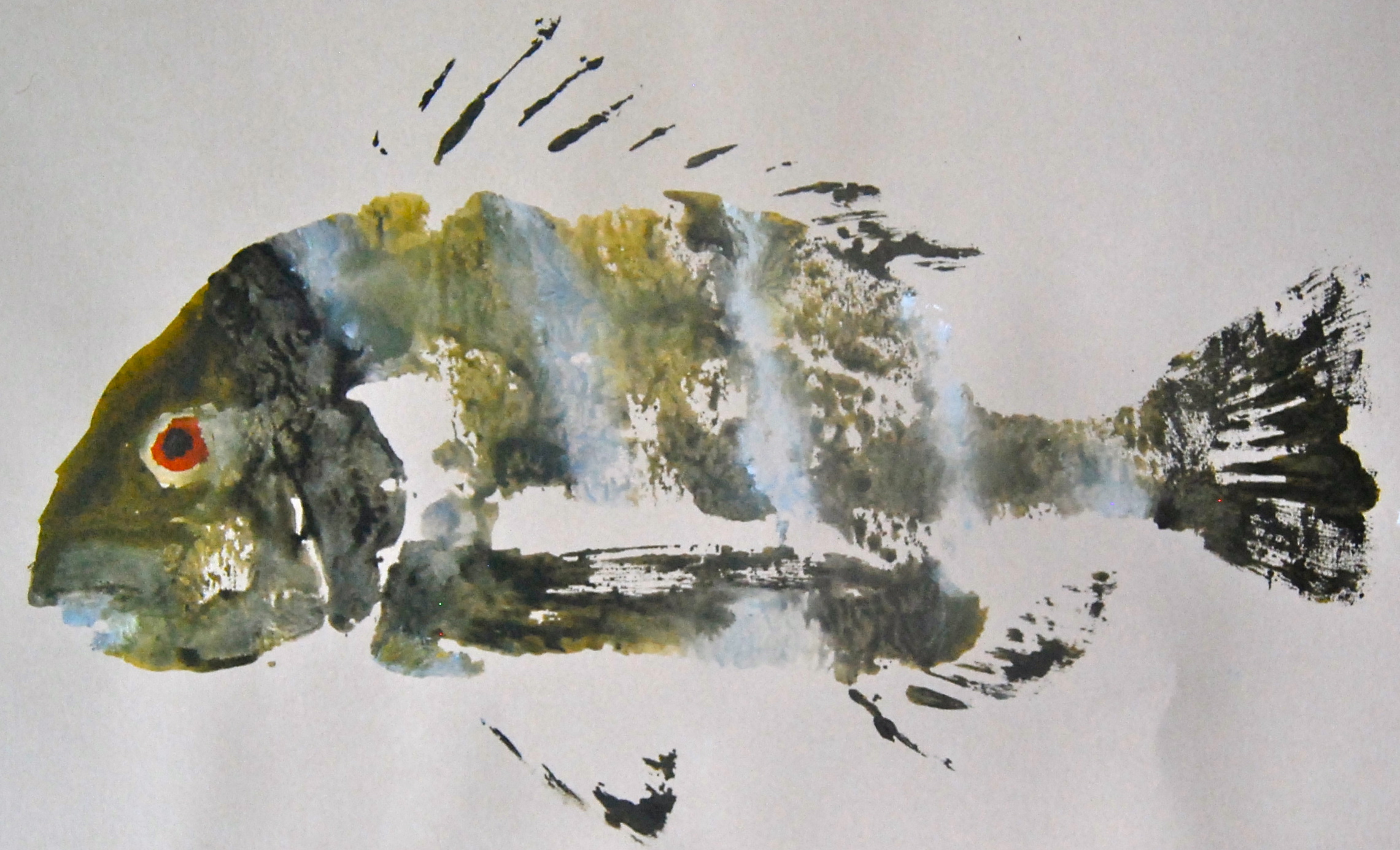 2281x1385 Gyotaku, The Japanese Art Of Fish Painting Art From Louisiana Rivers - Japanese Fish Painting