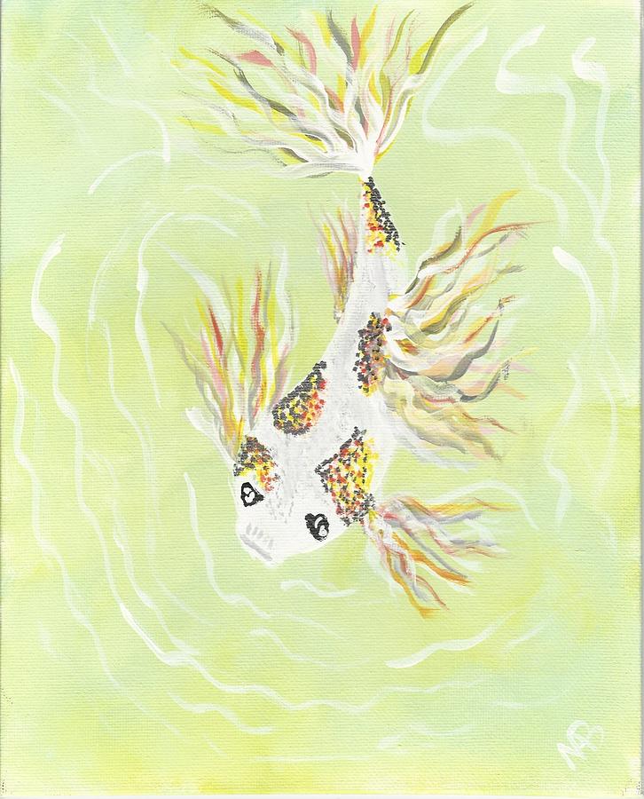 726x900 Japanese Fish Painting By Nicki Bennett - Japanese Fish Painting