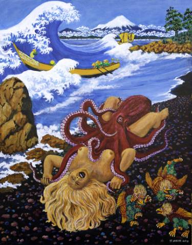 375x477 Japanese Fish Paintings For Sale Saatchi Art - Japanese Fish Painting