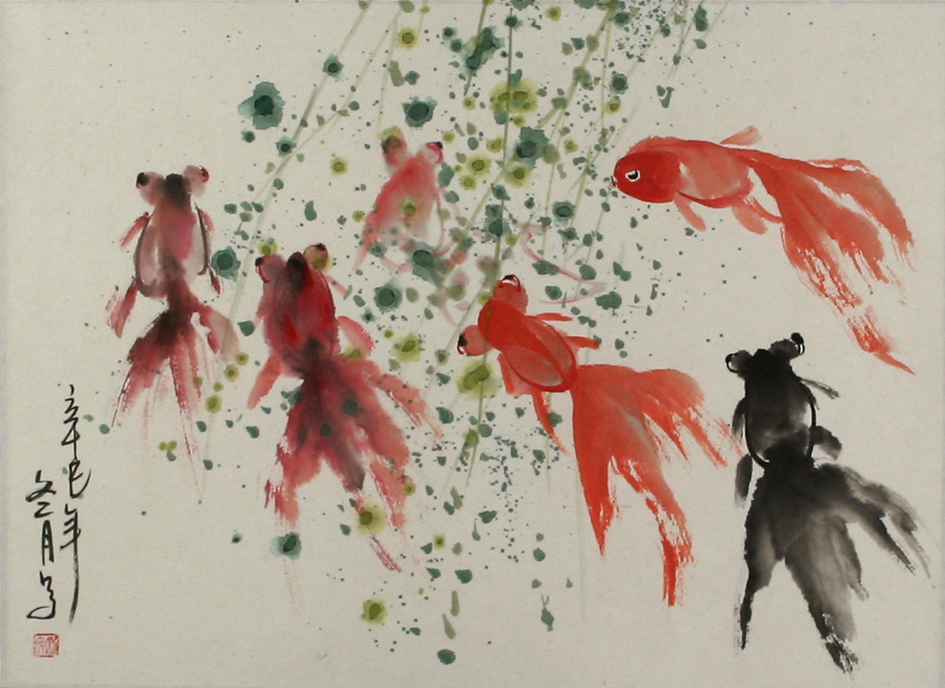 1373x1000 Traditional Japanese Koi Fish Painting - Japanese Fish Painting