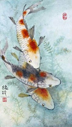 Japanese Fish Painting at PaintingValley.com | Explore collection of ...