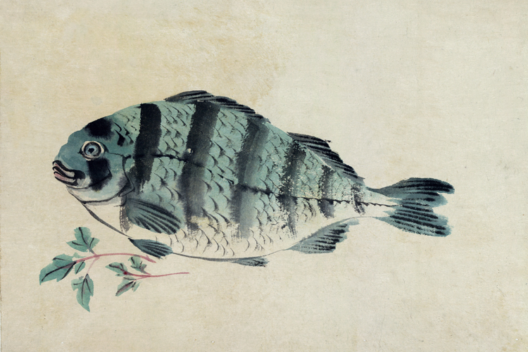 750x500 Portrait Poster Scenery Canvas Painting Landscape Picture Japanese - Japanese Fish Painting