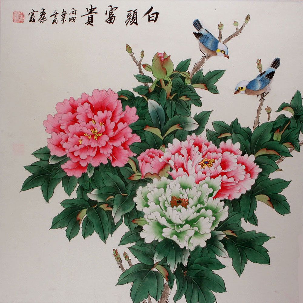 1000x1000 Japanese Flower Art Chinese Bird And Flower Painting - Japanese Flower Painting