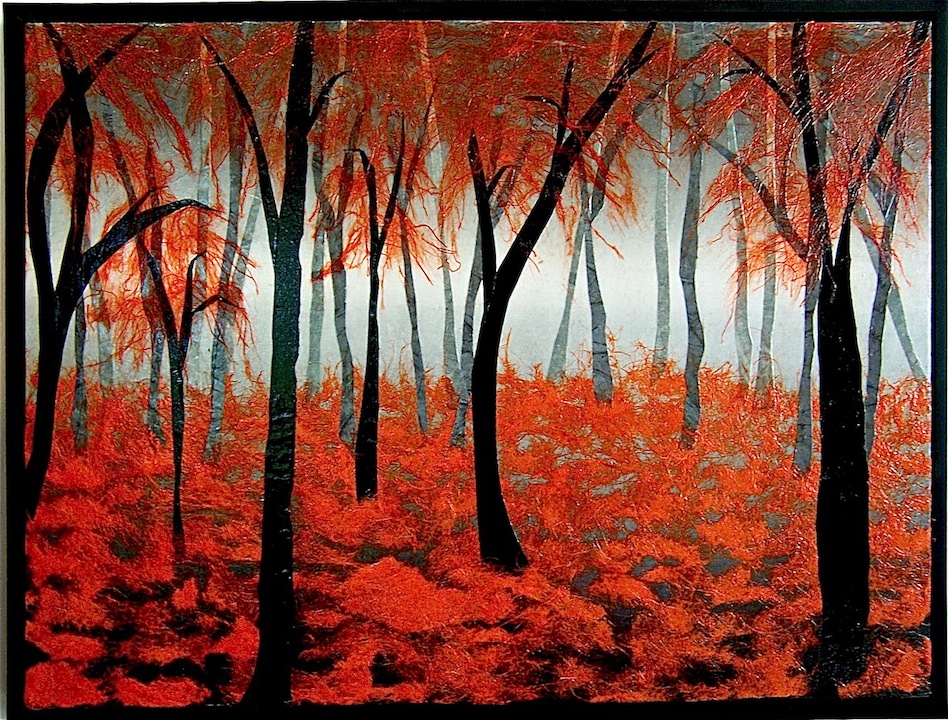 948x720 Autumn Blaze Sold Painting With Paper - Japanese Forest Painting