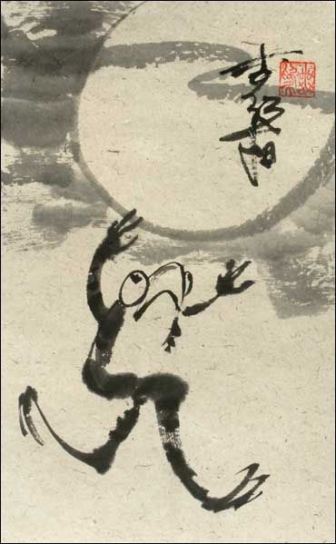 370x599 Gama Sennin Figure A Kutani Woman And A Kyoto Ware Figure - Japanese Frog Painting