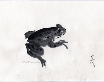 340x270 Japanese Ink Painting Suiboku Sumie On Fashion By Tamayosamejima - Japanese Frog Painting
