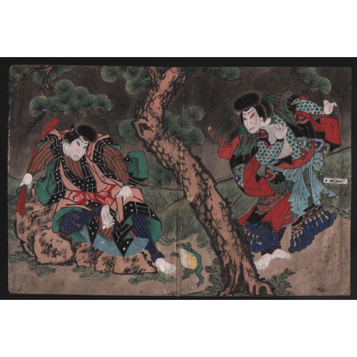 700x700 Osaka School Original Painting - Japanese Frog Painting