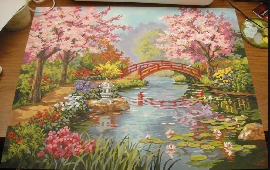890x562 Japanese Garden Paint By Numbers A Drawing Or Painting Art - Japanese Garden Painting