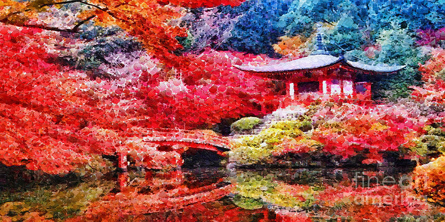 900x450 Japanese Garden Painting By Mo T - Japanese Garden Painting