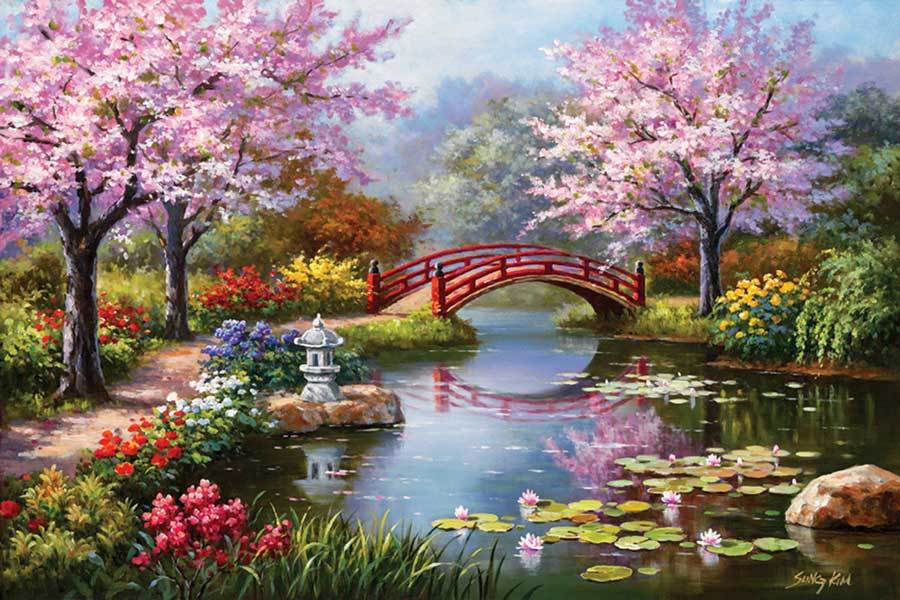 900x600 Vango Painting By Numbers - Japanese Garden Painting