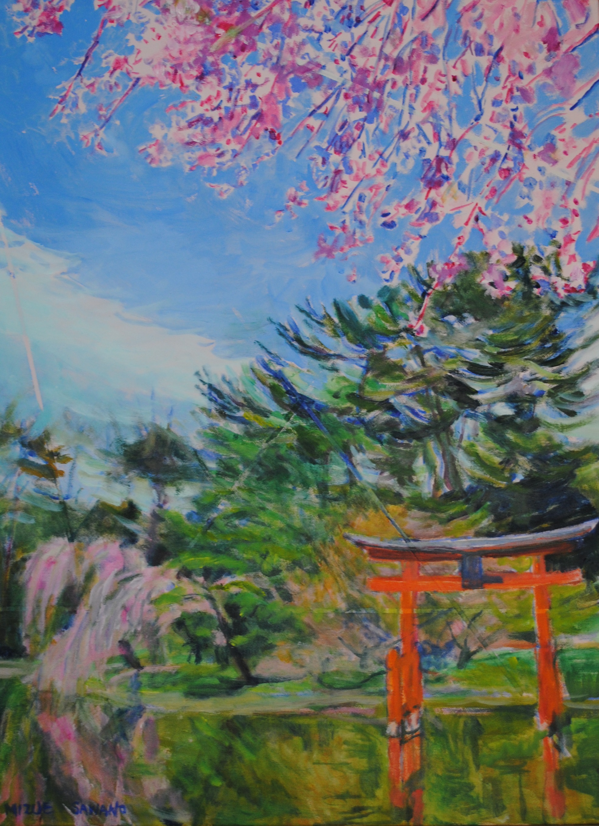1969x2715 Charitybuzz Spring Of The Japanese Garden, Oil Painting By Mizue - Japanese Garden Painting