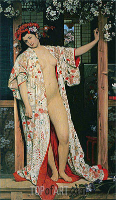 231x400 Japanese Girl Bathing Joseph Tissot Painting Reproduction - Japanese Girl Painting