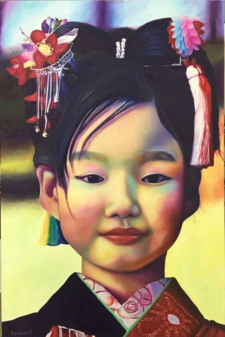 770x1154 Saatchi Art Japanese Girl Painting By Irena Kurkova - Japanese Girl Painting