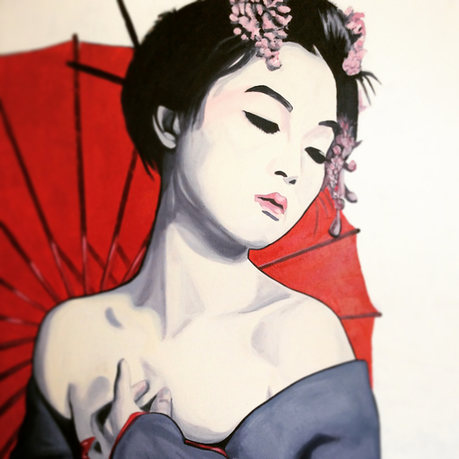 508x508 The Japanese Girl By Gary Storck, 2017 Painting Artsper (244699) - Japanese Girl Painting