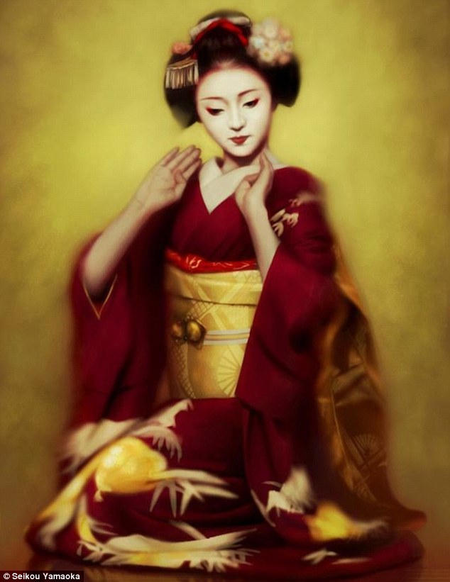 634x821 Finger Painting Goes Hi Tech Japanese Office Worker's Stunning - Japanese Girl Painting