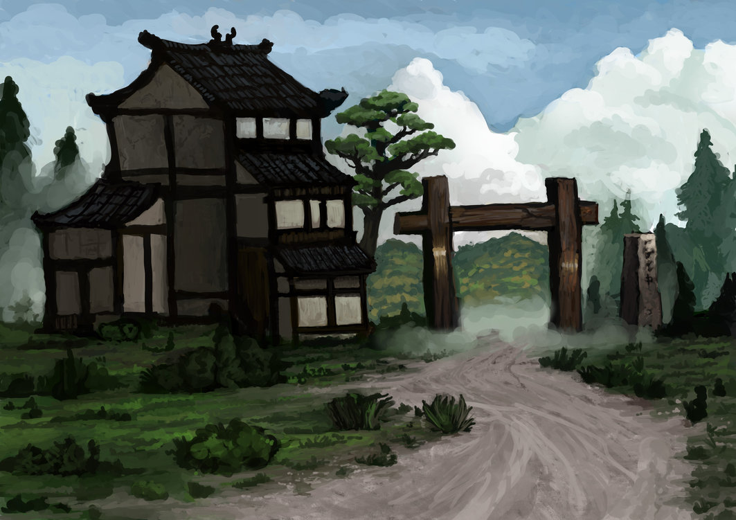 1063x751 Japanese House By Martonantal - Japanese House Painting