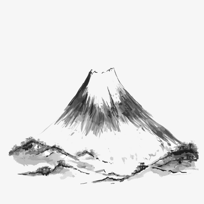 650x650 Mountain Ink, Mountain Peak, Ink Landscape, Japanese Ink Painting - Japanese Ink Painting