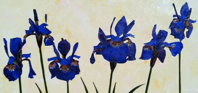 640x300 Hallie Kohn Art Japanese Irises - Japanese Iris Painting