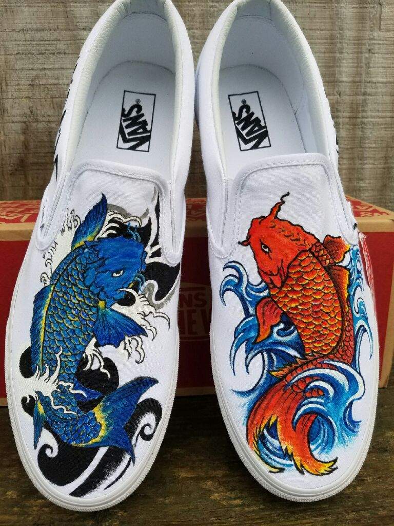 768x1024 Japanese Koi Fish Painted Shoes Crafty Amino - Japanese Koi Fish Painting