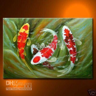400x400 2018 Feng Shui Painting Japanese Koi Fish Painting 125 - Japanese Koi Fish Painting