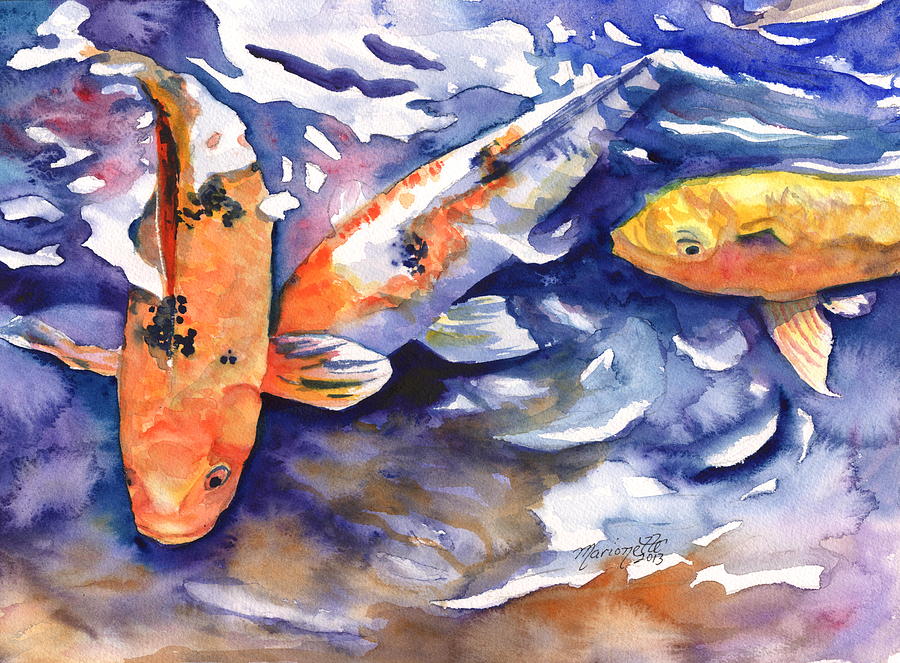 900x663 Tropical Koi Fish Painting By Marionette Taboniar - Japanese Koi Fish Painting