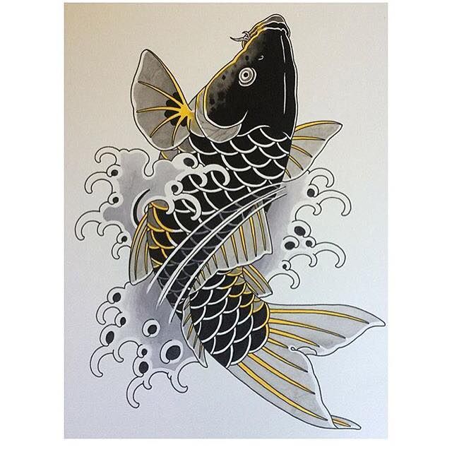 640x640 Japanese Koi Carp Painting Done In Watercolour Ink. Tattoos - Japanese Koi Painting