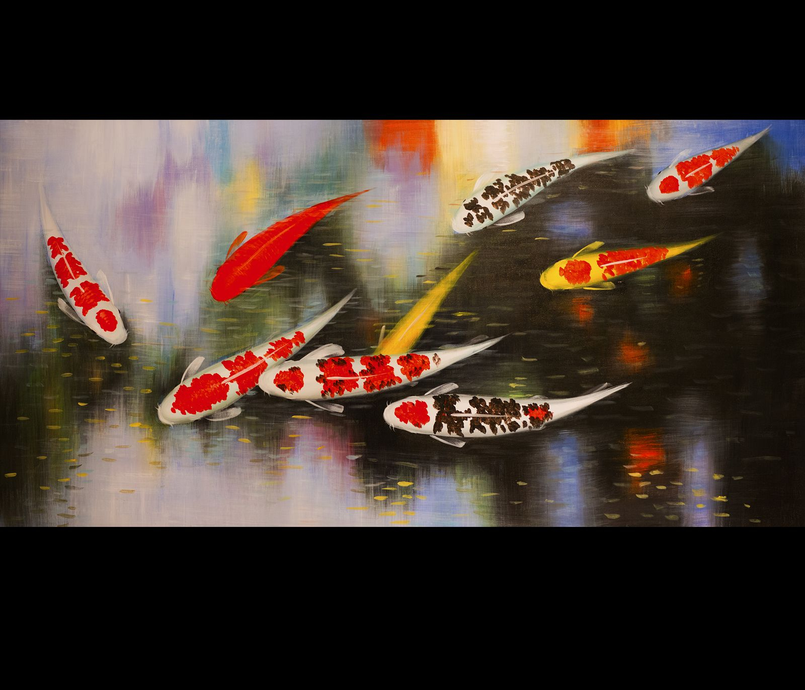1600x1371 Abstract Art Fish Painting Abstract Art Feng Shui Painting Koi - Japanese Koi Painting
