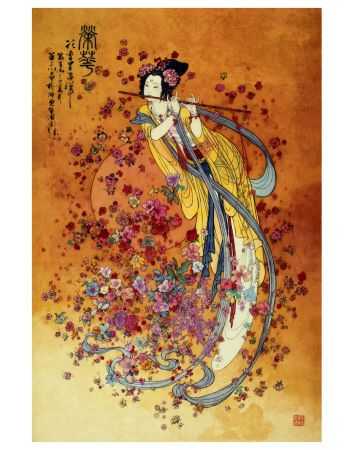 354x450 Goddess Of Prosperity Japanese Lady, Japanese And Giclee Print - Japanese Lady Painting