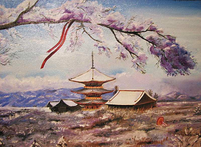 800x588 Japan Landscape Painting Beautiful Japanese Landscape By Kirill - Japanese Landscape Painting