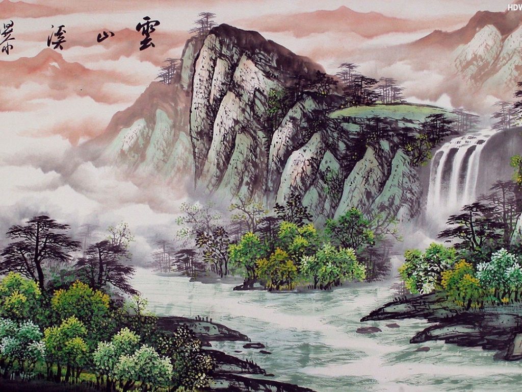 1024x768 Download Japanese Landscape Painting Landscape Channel - Japanese Landscape Painting