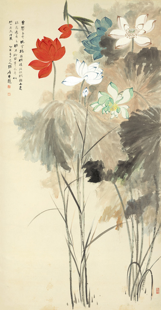 531x1024 Zhang Daqian Chinese Painting China Online Museum - Japanese Lotus Painting