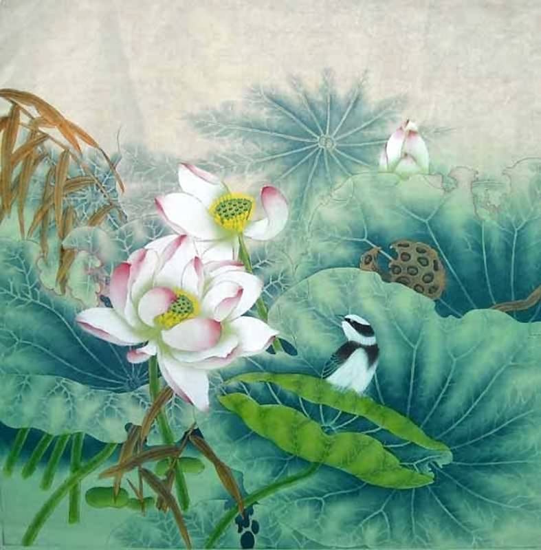 Japanese Lotus Painting at PaintingValley.com | Explore collection of ...