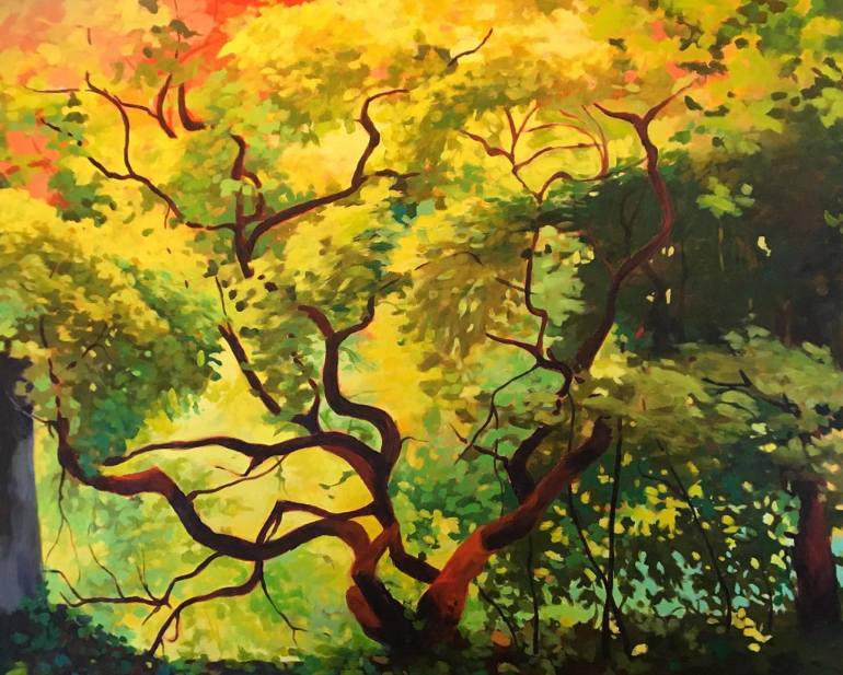 770x617 Saatchi Art Japanese Maple Painting By Christine Ries - Japanese Maple Painting