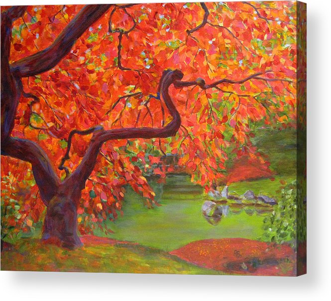 665x605 Japanese Maple Tree Acrylic Print By Robie Benve - Japanese Maple Tree Painting