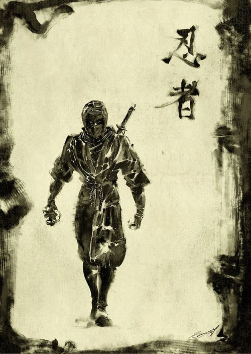 500x704 Painting Ninja Ninja Samurai, Ninja Art - Japanese Ninja Painting