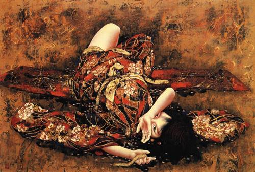 500x336 Japanese Picture 083 Painting Ocean's Bridge Artist Oil Paintings - Japanese Oil Painting