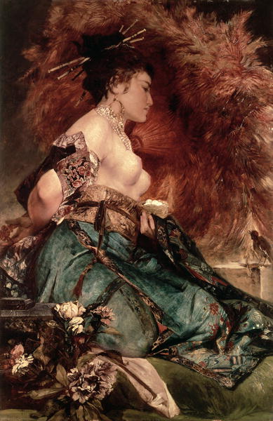 389x600 Japanese Girl Painting Hans Makart Oil Paintings - Japanese Oil Painting