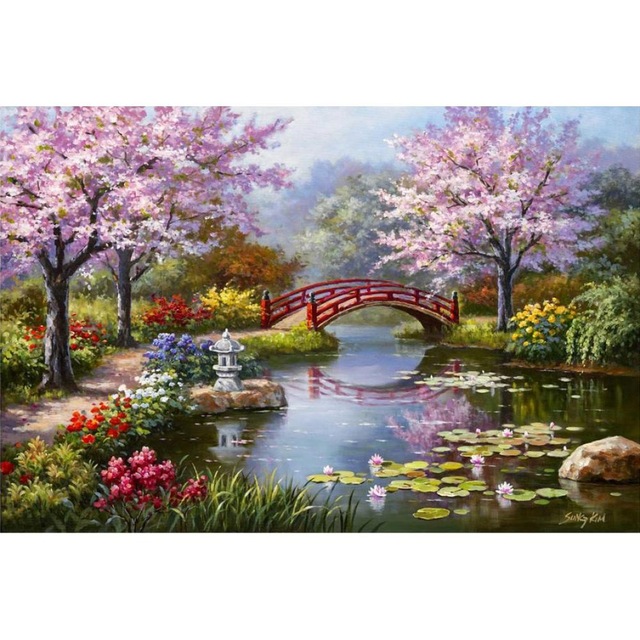 640x640 Hand Painted Contemporary Art Landscapes Oil Painting On Canvas - Japanese Oil Painting