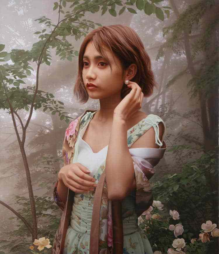 750x869 Artist Takes Months To Capture Every Detail Of Japanese Women - Japanese Oil Painting Artists