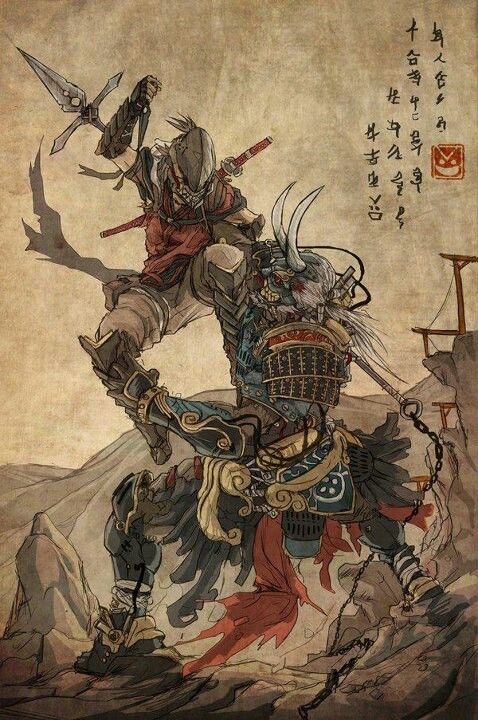 478x720 Pin By Gunnar On Moving To Japan Samurai, Samurai - Japanese Oni Painting