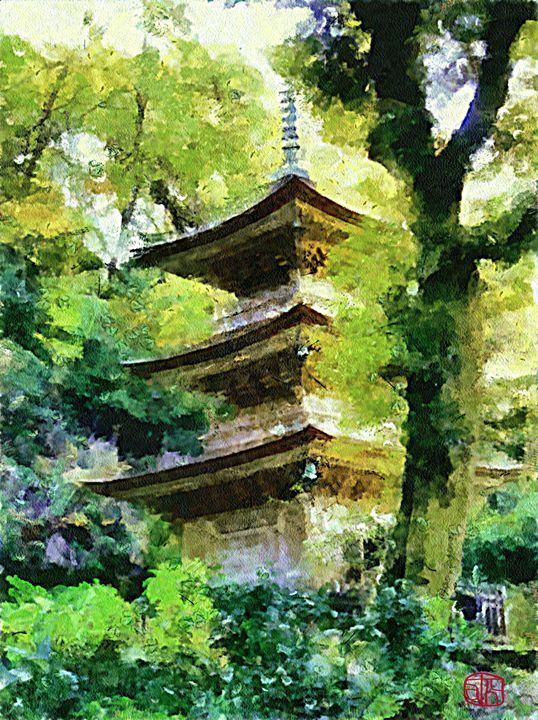 538x720 Japanese Pagoda - Japanese Pagoda Painting