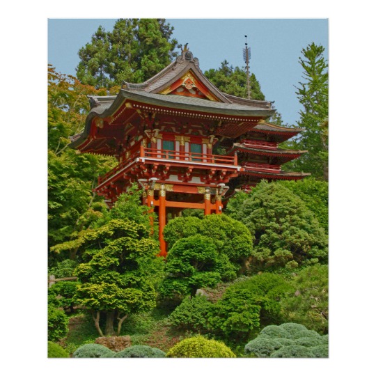 540x540 Japanese Pagoda Photo Painting Poster - Japanese Pagoda Painting