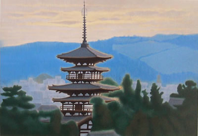 400x275 The East Pagoda - Japanese Pagoda Painting