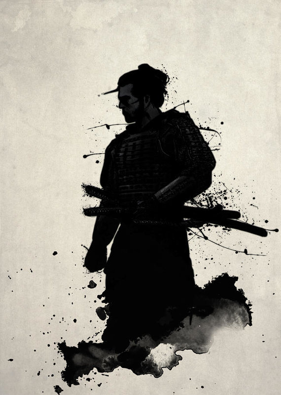 570x799 Samurai Art Print By Nicklas Gustafsson - Japanese Painting