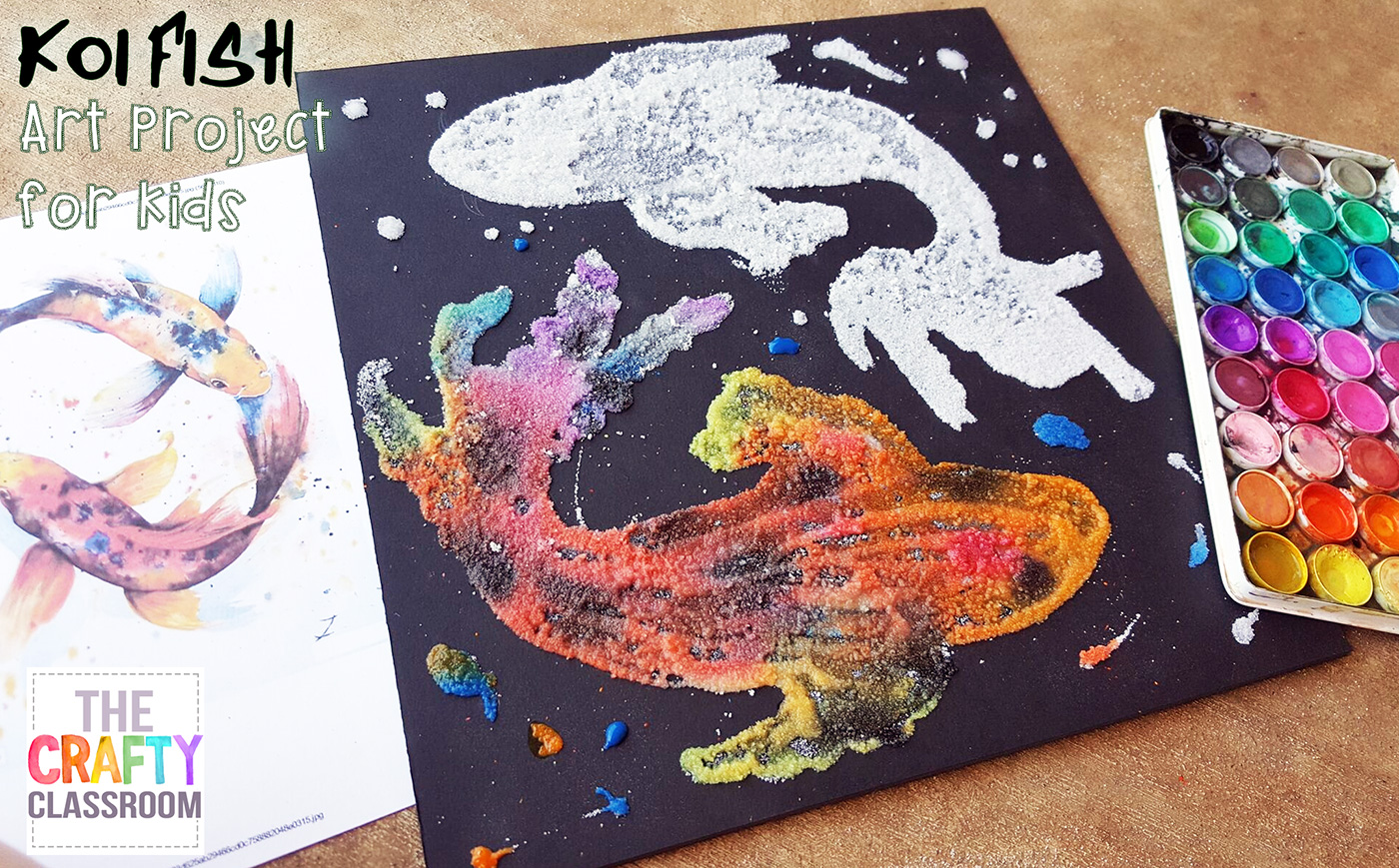 1400x869 Japan Crafts For Kids - Japanese Painting Koi