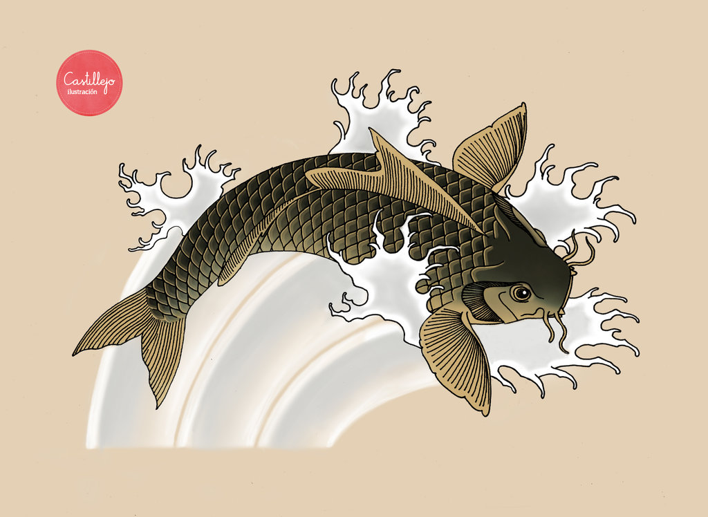 1024x748 Traditional Japanese Koi Fish Painting - Japanese Painting Koi