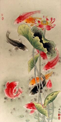 250x500 Ukiyo - Japanese Painting Koi