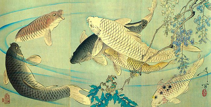 700x356 Fish Japanese Painting Traditional Japanese Koi Fish Painting - Japanese Painting Koi