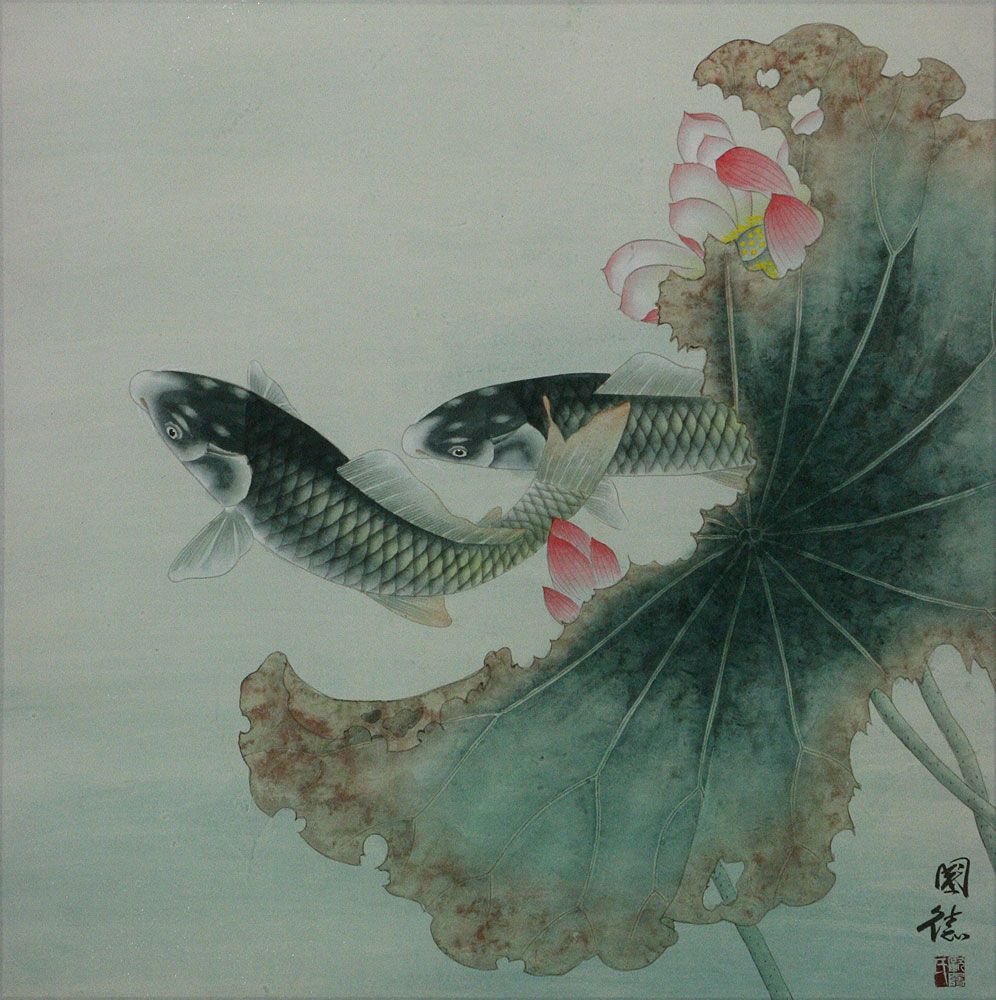 996x1000 N11902.jpg Arts Fish Art, Chinese - Japanese Painting Koi
